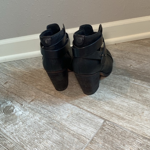 Rag & Bone, Black Leather Harrow Booties 6.5 Boots, EU 37 - Picture 2 of 10